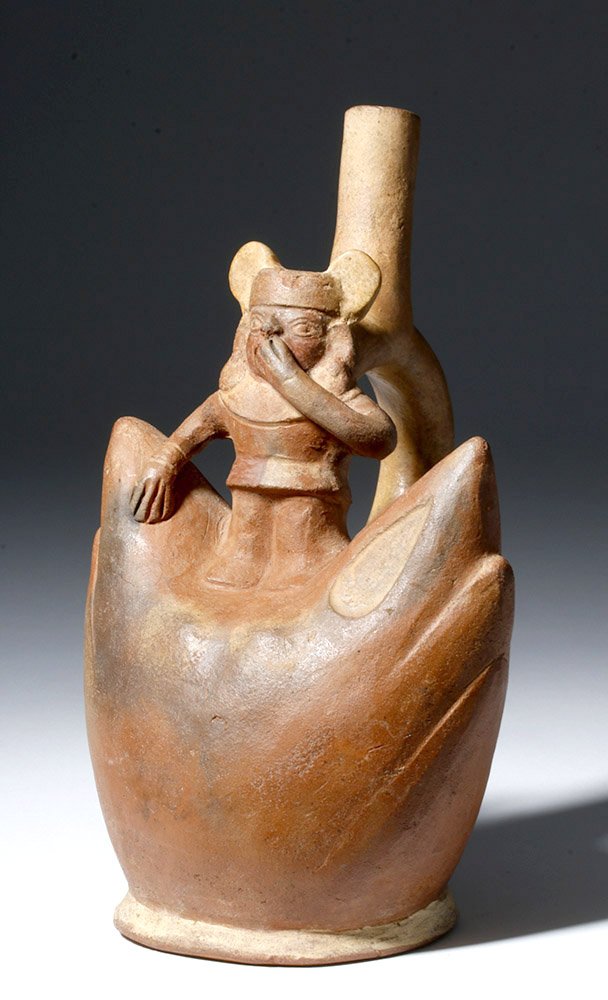 Moche Stirrup Jar - "Jumper" Atop Andes Mountain (1 of 7)