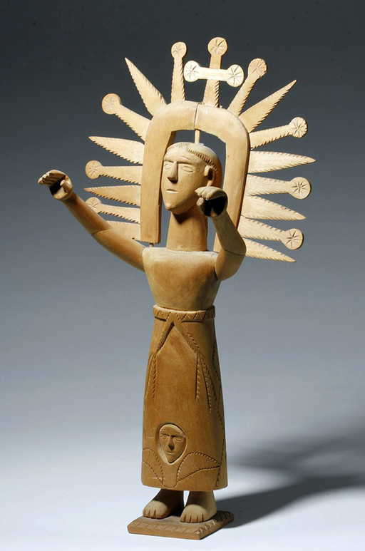 Signed New Mexican Carved Wood Santos by George Lopez