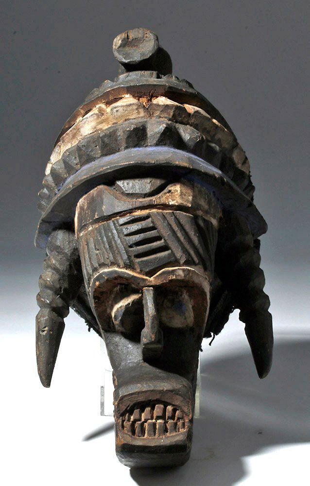 19th C. African Isoko Painted Wood Mask (1 of 4)