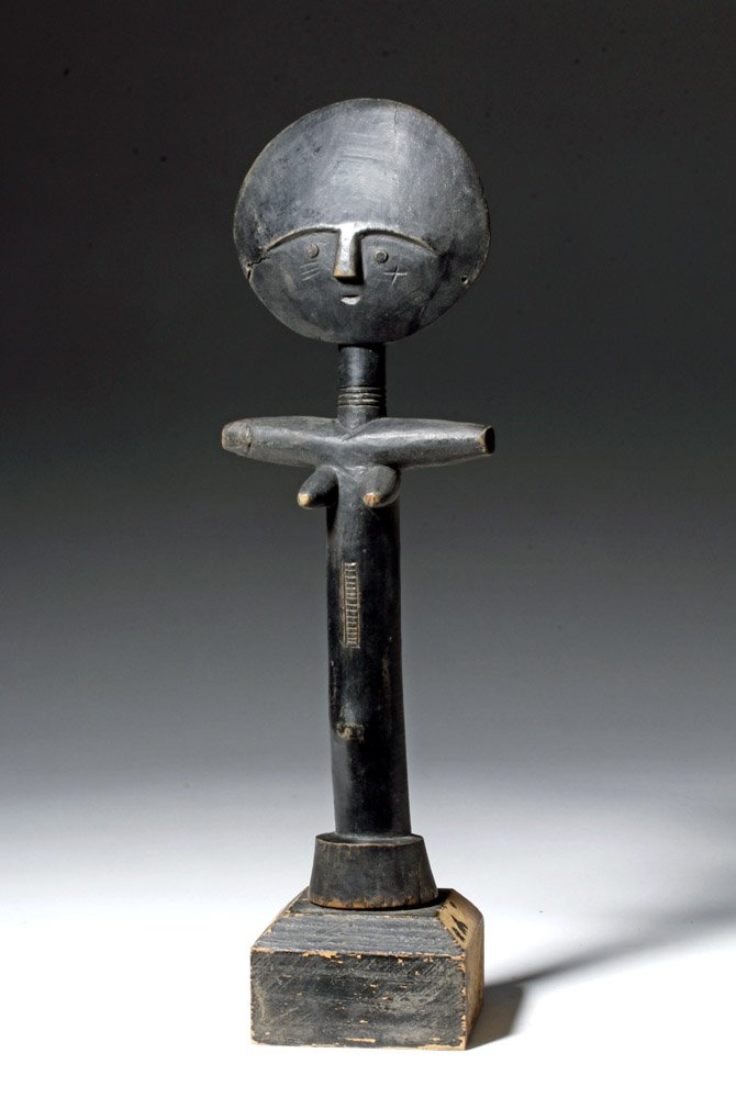 20th C. African Ghana Akan Wood Fertility Aku'aba (1 of 8)