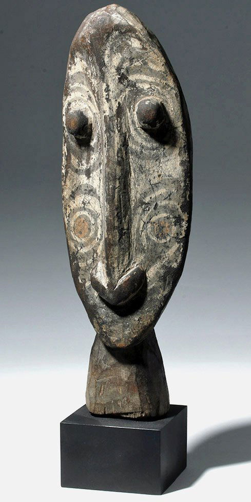 Late 19th C. PNG Painted Wood Ancestor Figure Head (1 of 5)