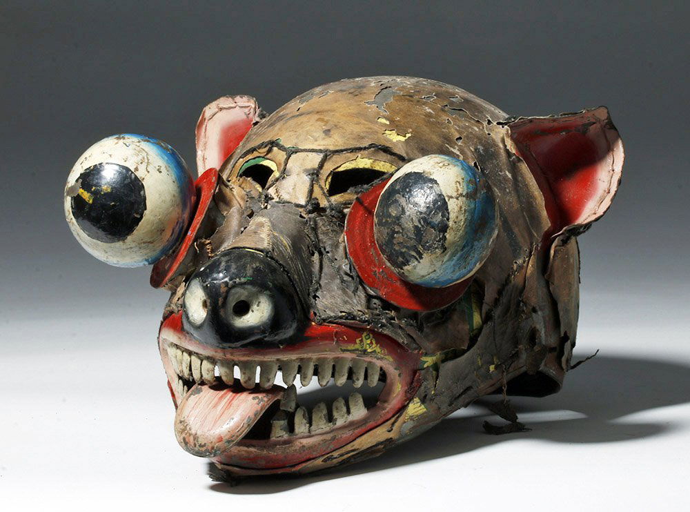 Rare 20th C. Bolivian Festival Mask - Bear Form (1 of 3)