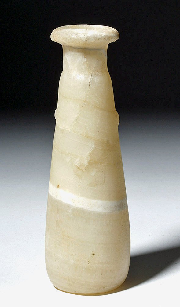Tall Egyptian Banded Alabaster Bottle / Alabastron (1 of 6)