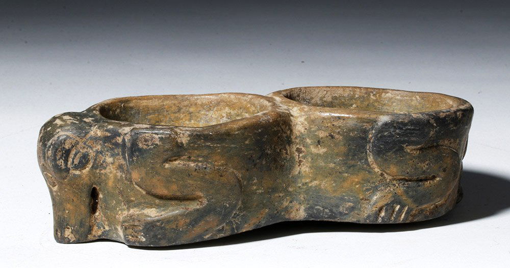 Mayan Double-Chambered Pottery Vessel, Animal Form (1 of 4)