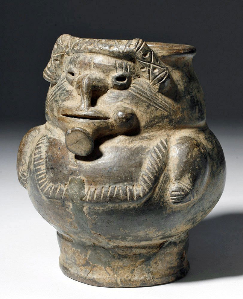 Tairona Blackware Pottery Jar - Rotund Human Form (1 of 7)