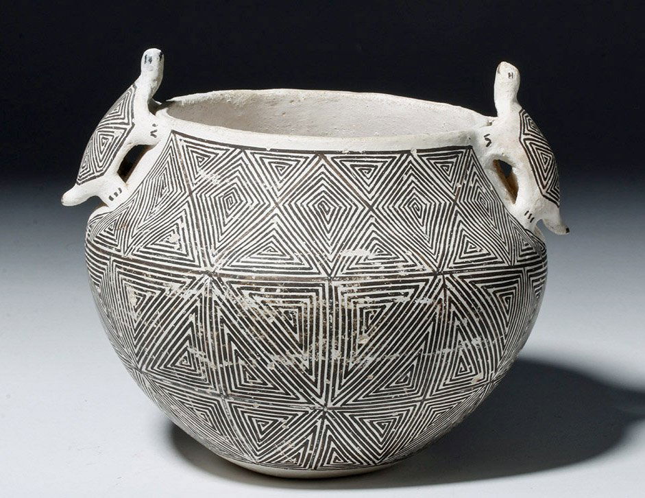 Signed Native American Acoma Pottery Bowl - Turtles (1 of 5)