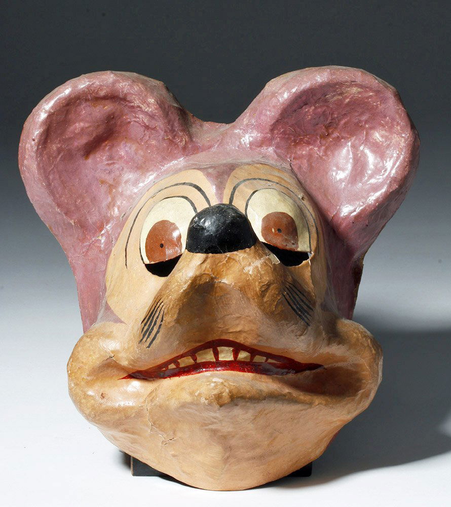 1950s Mexican Papier-Mache Dance Mask - Mickey Mouse (1 of 4)