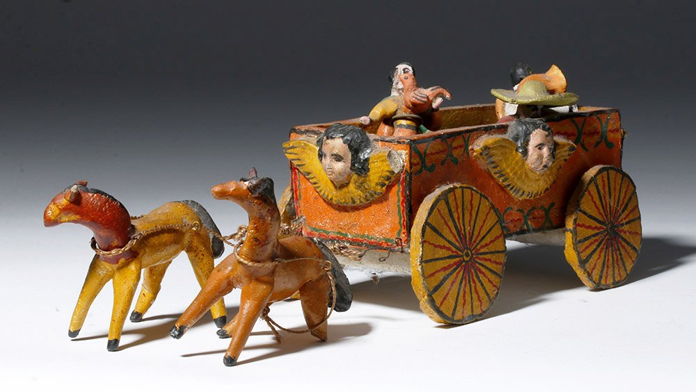 1960's Mexican Ceramic Horse Drawn Carriage / Cart (1 of 6)