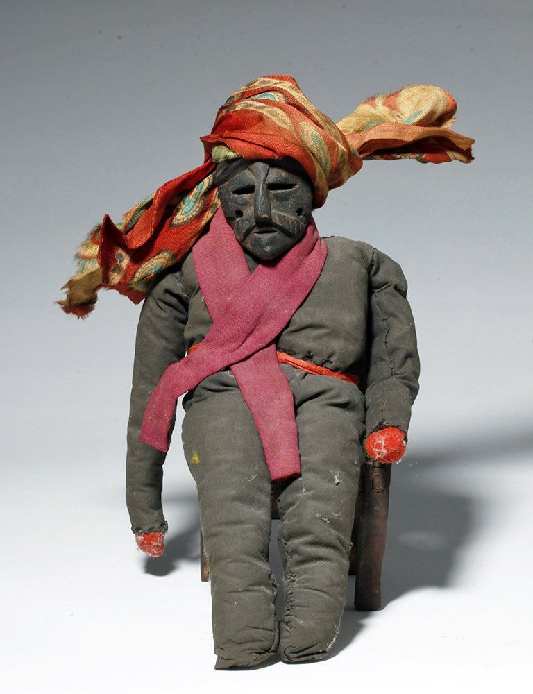 Early 20th C. Guatemalan Cloth Doll w/ Festival Mask (1 of 5)