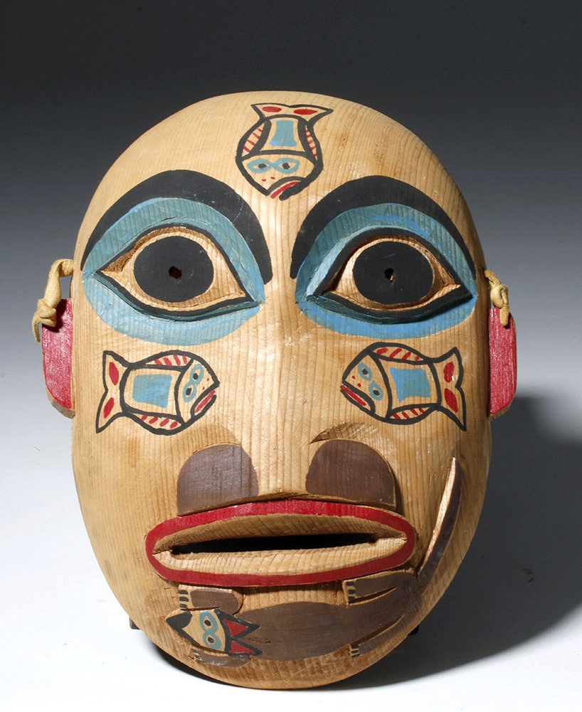 Pacific Northwest Coast Painted Wood Mask (1 of 3)