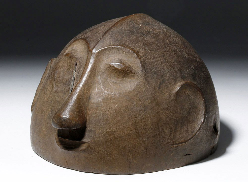 19th C. Asian Carved Wood Helmet Mask (1 of 5)