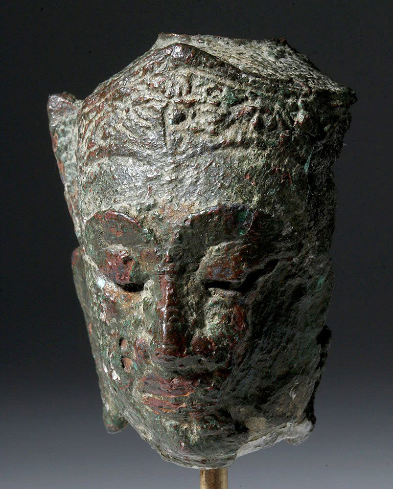 14th C. Thai Ayutthaya Bronze Buddha Head (1 of 6)