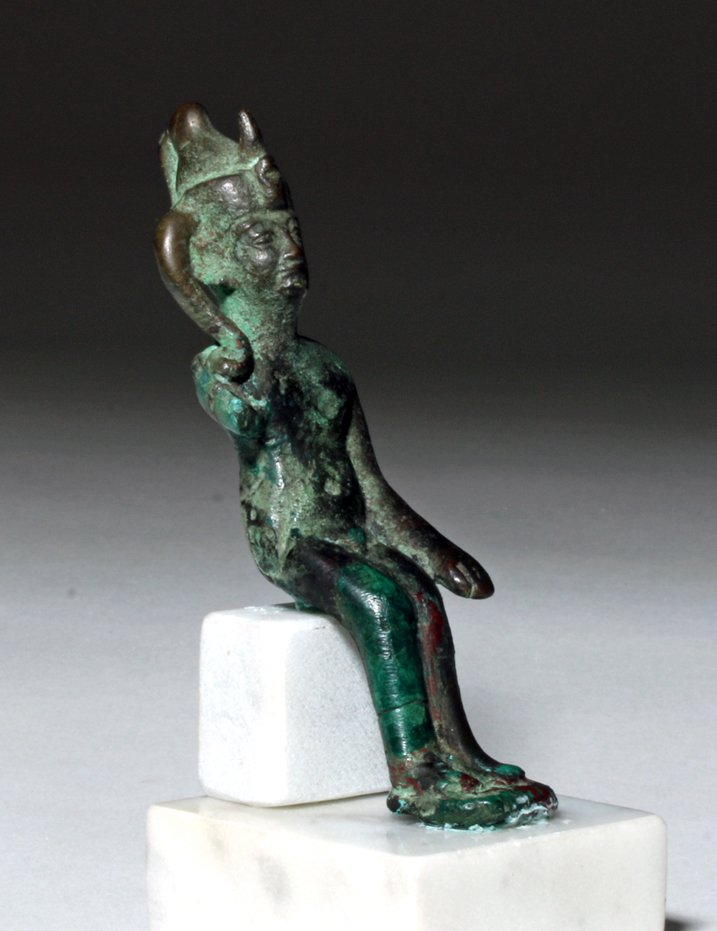 Egyptian Seated Bronze Harpocrates Amulet (1 of 4)
