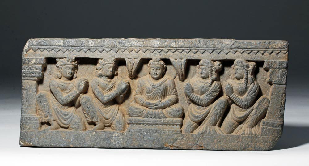 Large / Fine Gandharan Schist Panel w/ Buddha (1 of 8)