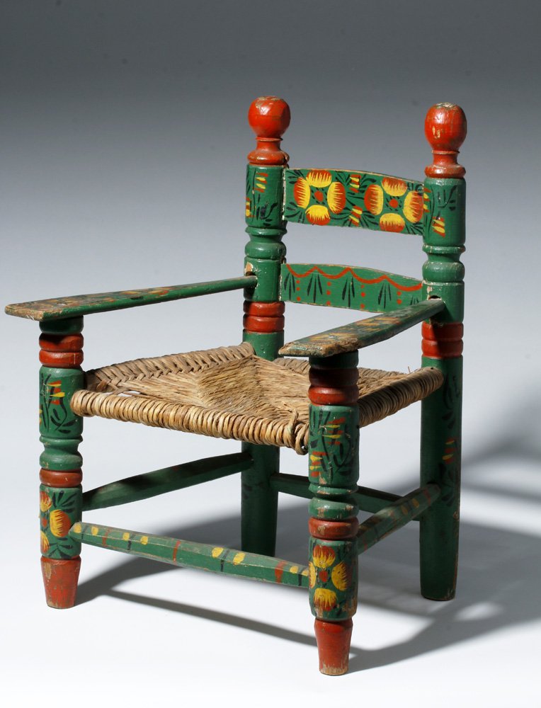 1950s Mexican Painted Wood Child's Chair (1 of 7)
