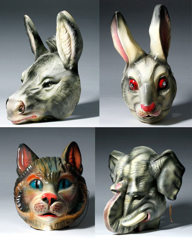 1960s USA Plastic Halloween Masks (set of 4) (1 of 9)