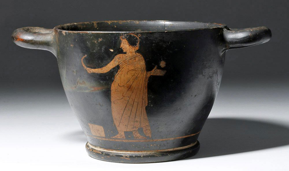 Large Greek Attic Red-Figure Pottery Skyphos - FB Group (1 of 6)