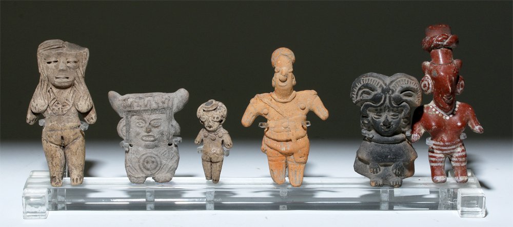 Lot of 6 Pre-Columbian Pottery Flats - Female Figures (1 of 4)