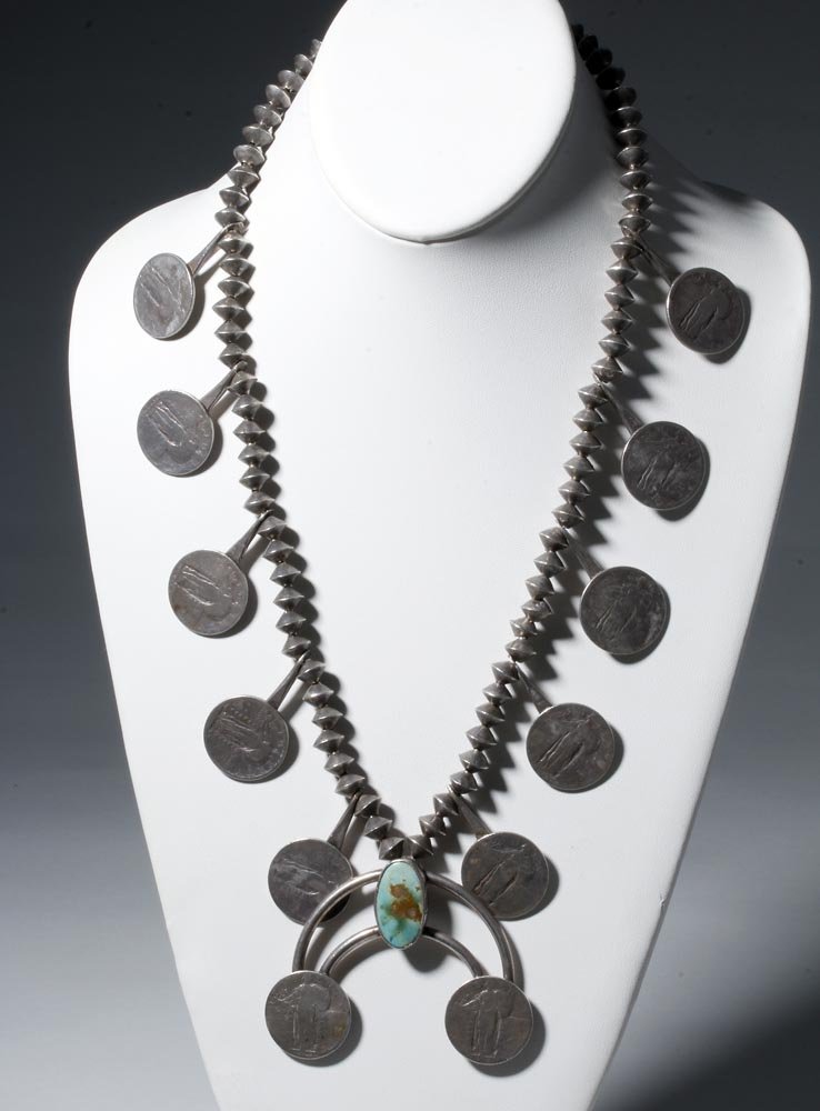 1940s Navajo Squash Blossom Necklace - Liberty Quarters (1 of 9)