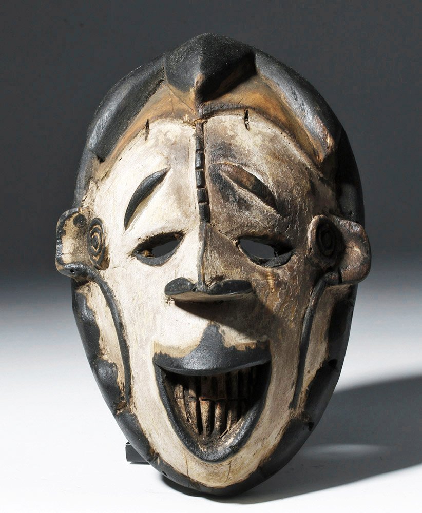 20th C. African Ogoni Cane Wood Elu (Spirit) Mask (1 of 4)