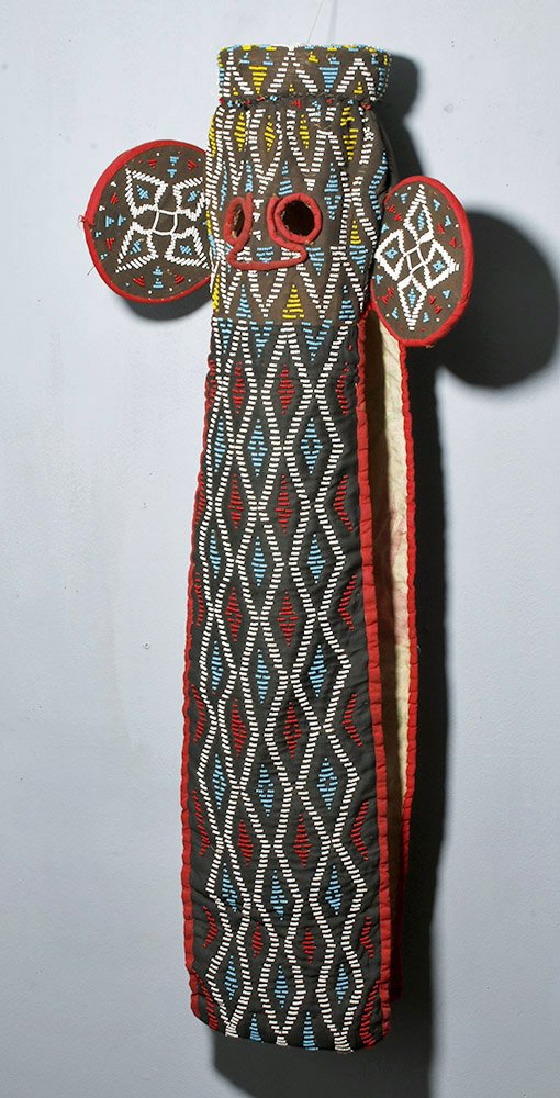 Rare African Bamileke Beaded Textile Elephant Mask (1 of 7)
