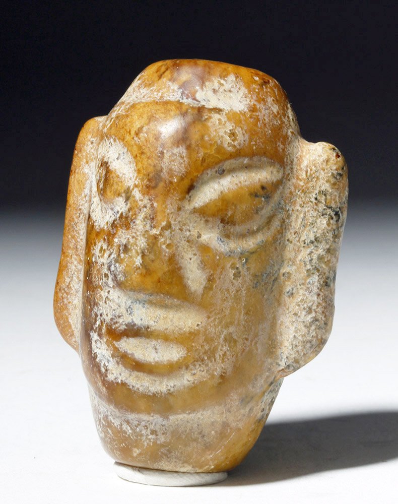 Ancient Chinese Hongshan Stone Face Bead (1 of 6)