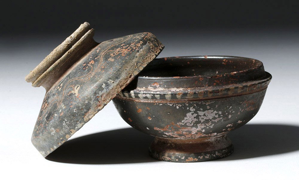 Greek Teanoware Lidded Pyxis / Lekanis (1 of 7)
