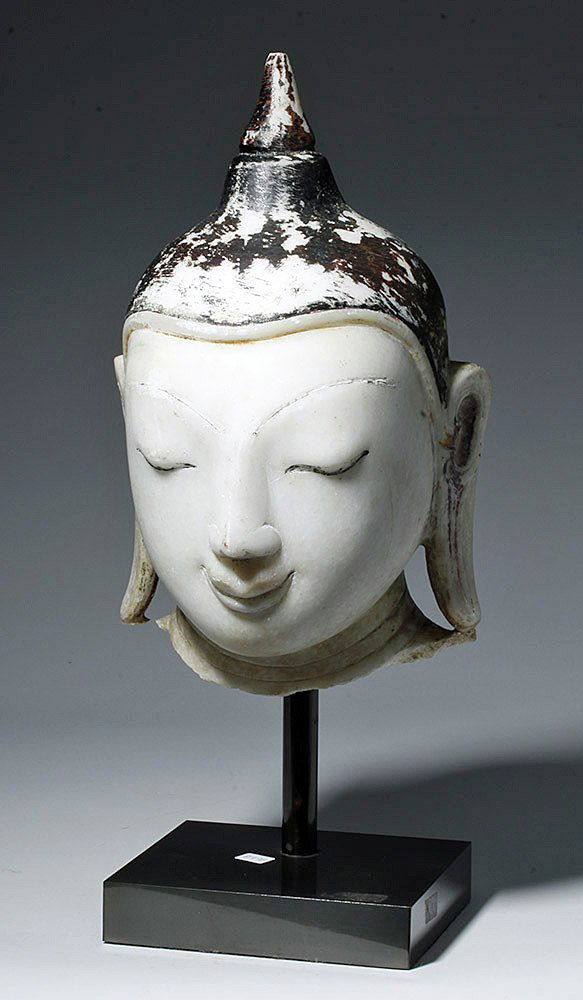 18th C. Burmese Marble Head of Buddha, ex-Arnovick (1 of 9)