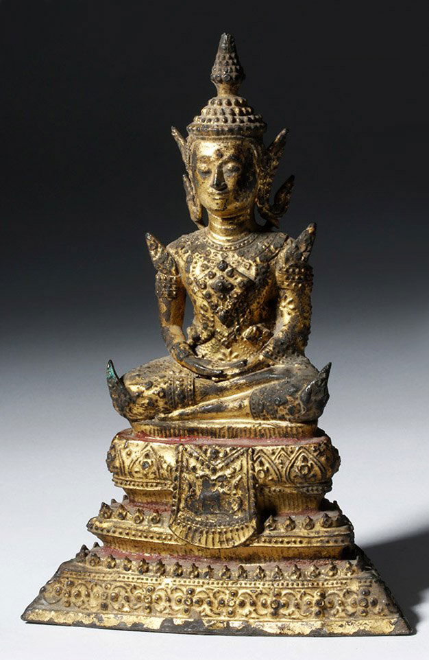 18th C. Thai Gilded Bronze Seated Buddha (1 of 7)