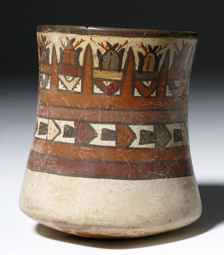 Nazca Polychrome Pottery Kero - Rare Size (1 of 6)