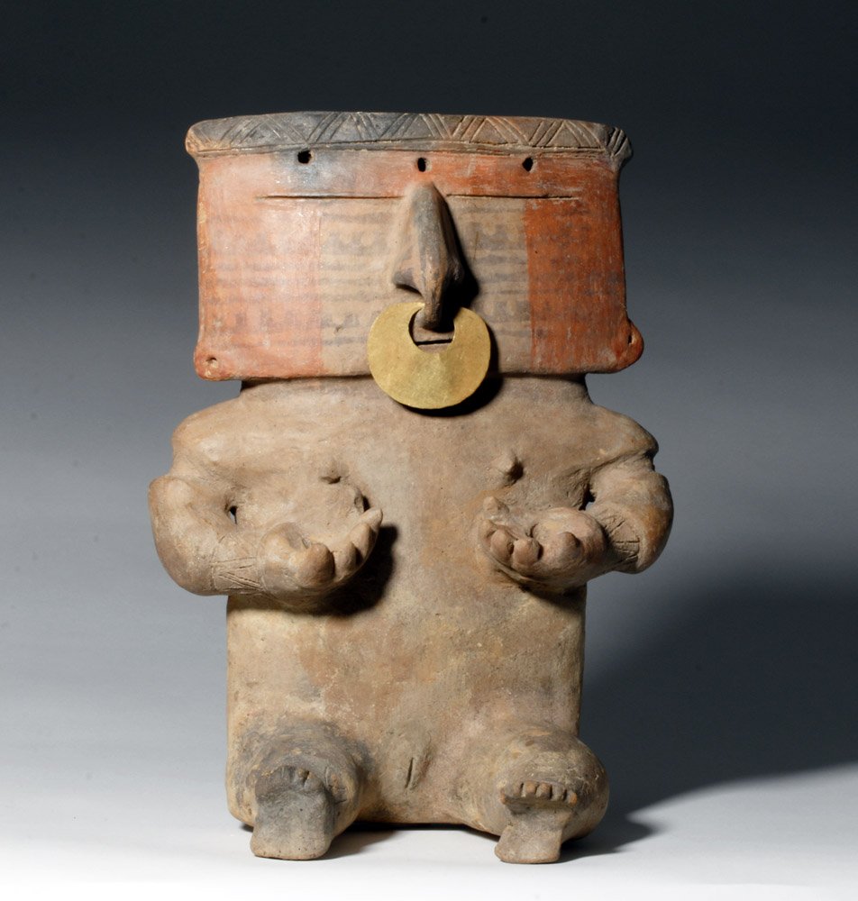 Rare / Fine Quimbaya Pottery Seated Female (1 of 5)