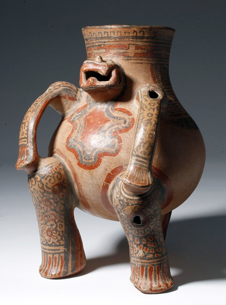 Published Nicoya Polychrome Urn - Jaguar & Rattle Legs (1 of 10)
