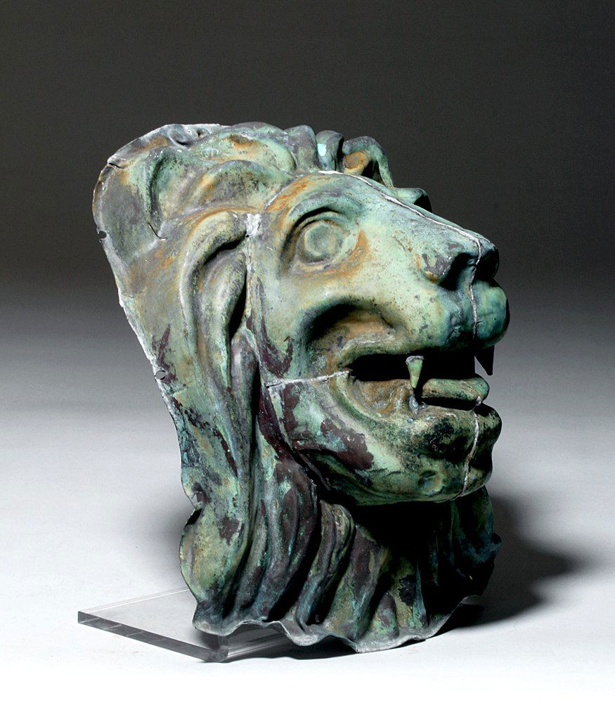 Antique American Copper Lion Head Architectural Piece (1 of 4)
