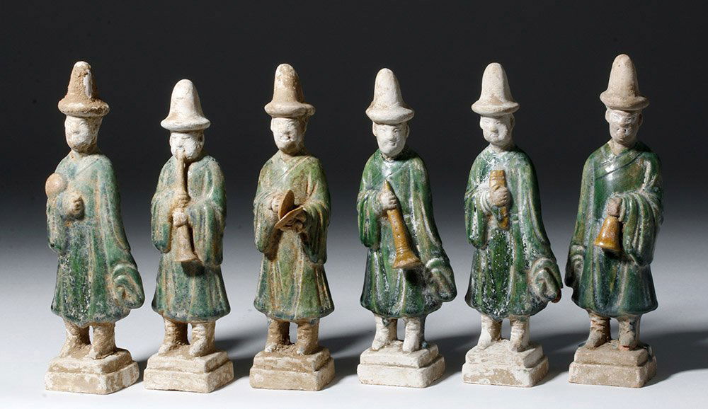Lot of 6 Chinese Ming Dynasty Tomb Figures - Musicians (1 of 8)