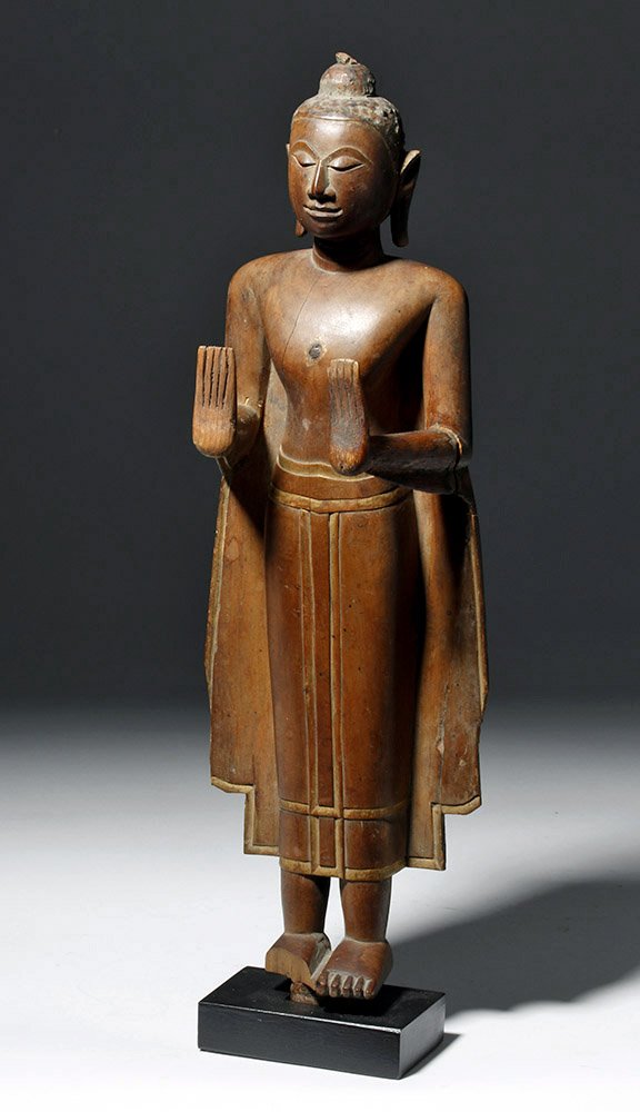 19th C. Thai Gilded Wood Standing Buddha (1 of 5)