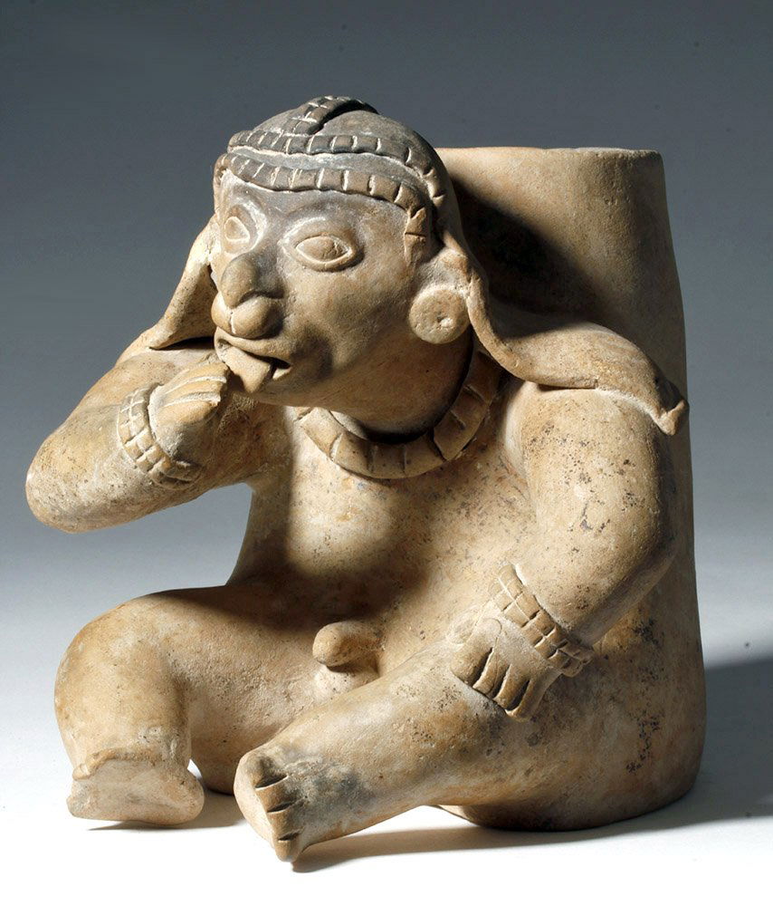 Jamacoaque Pottery Figural Vessel - Seated Male (1 of 7)