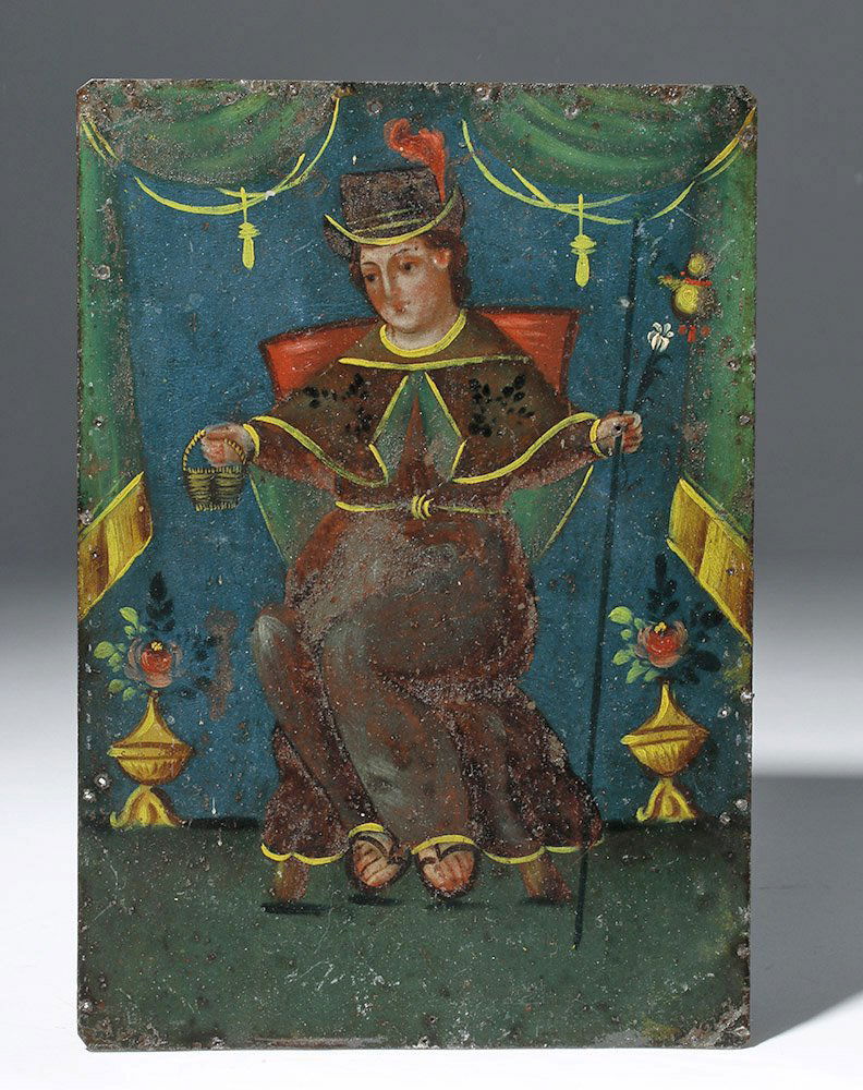 19th C. Mexican Retablo, El Nino de Atocha, ex-Historia (1 of 3)