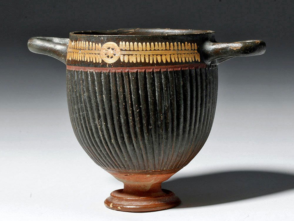 Lovely Greek Gnathian Black Glazed Skyphos (1 of 7)