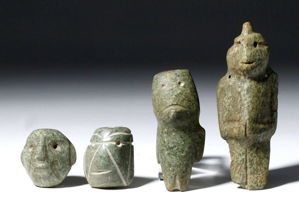 Lot of 4 Pre-Columbian Mezcala Stone Objects (1 of 5)