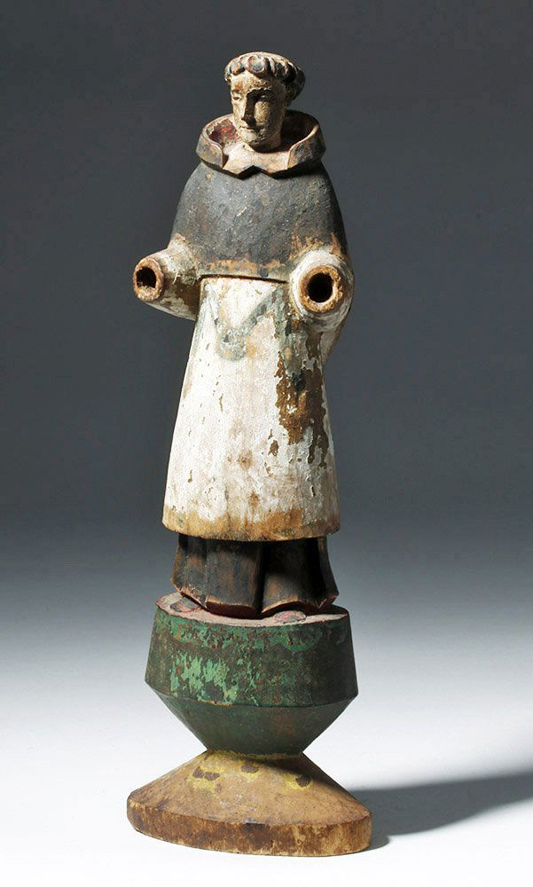 19th C. Mexican Painted Wood Santo - Francis of Assisi (1 of 7)