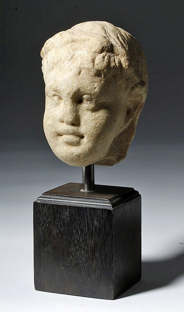 Adorable Roman Marble Head of a Child, ex-Arnovick (1 of 8)