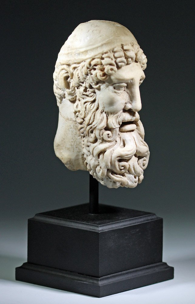 Very Fine Ancient Roman Carved Marble Head of Jupiter (1 of 4)