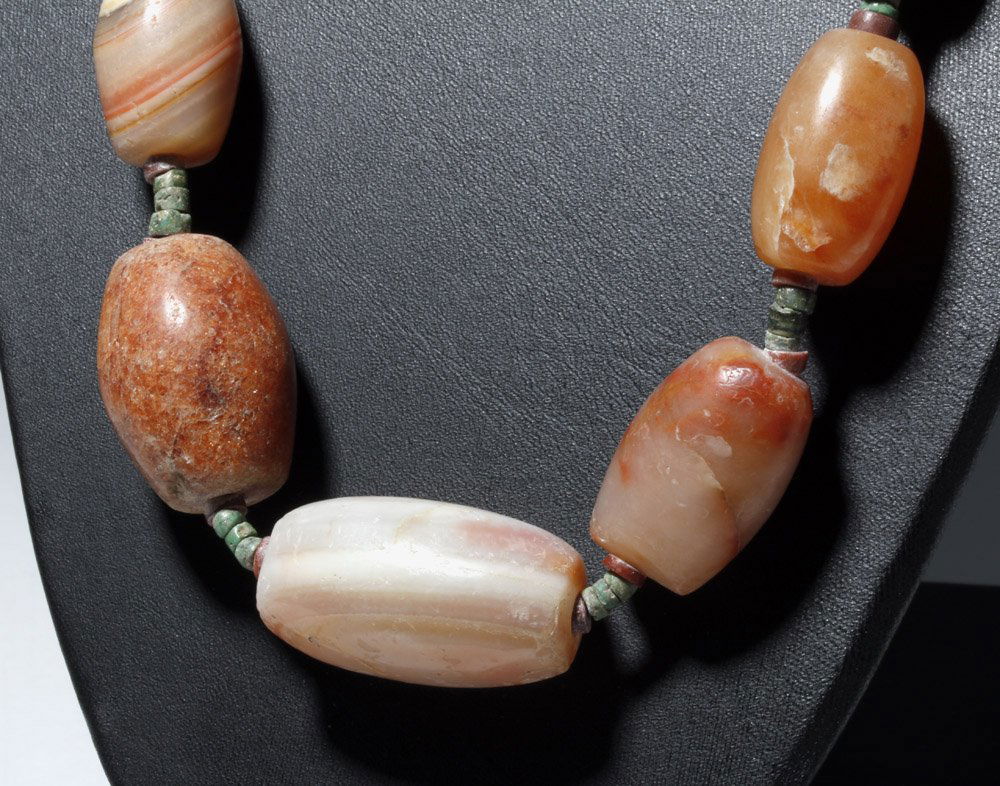Pre-Colombian Stone Necklace - Carnelian & Greenstone (1 of 4)