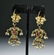 19th C. Indian 18K Gold Earrings w/ Sapphires, Rubies - 4