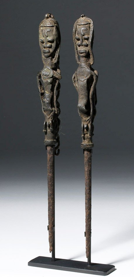Yoruba Ogboni Society Iron Ceremonial Staffs (pr) (1 of 5)