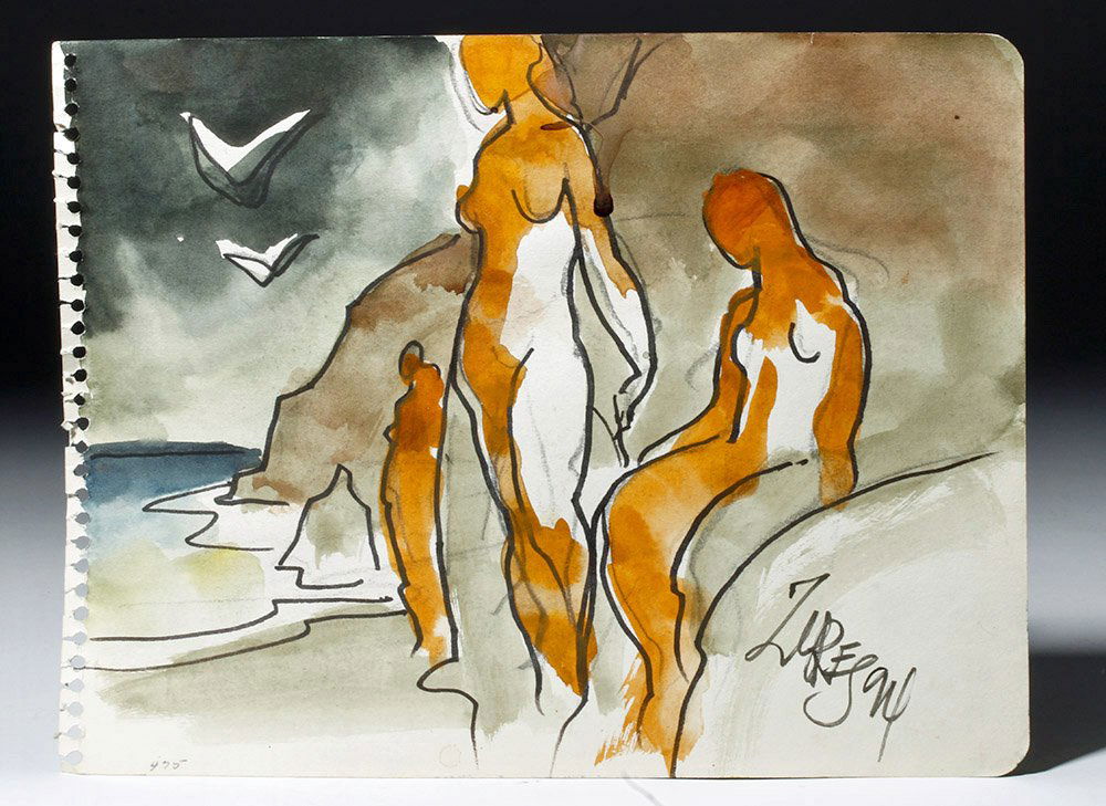 Milford Zornes "Natural Beauty" Watercolor & Ink Nudes (1 of 5)