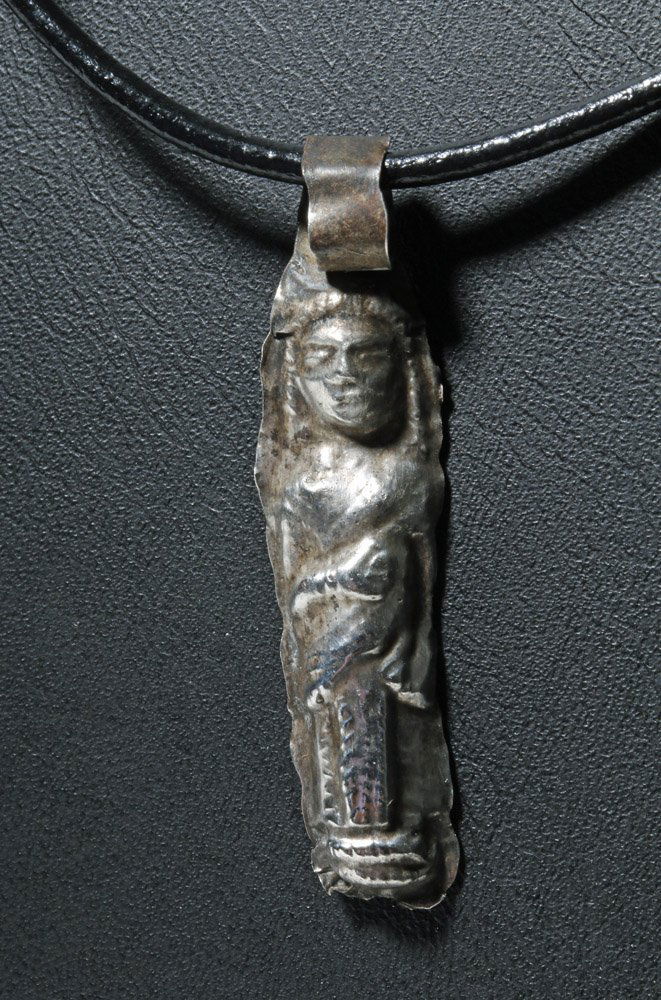 Roman Silver Repousse Pendant of a Draped Female (1 of 3)