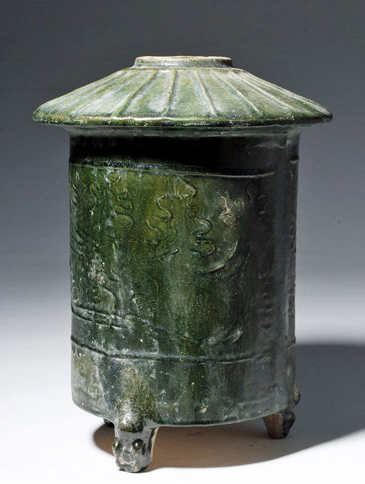 Chinese Han Dynasty Green Glazed Pottery Granary (1 of 8)
