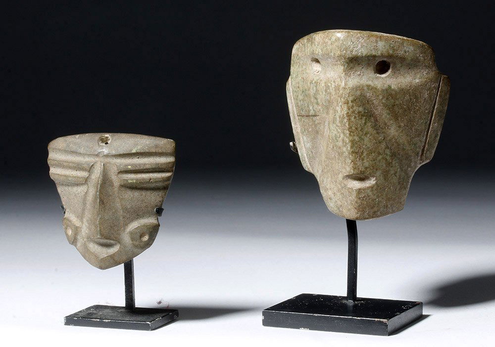 Pair of Guerrero Mezcala Stone Maskettes (1 of 5)