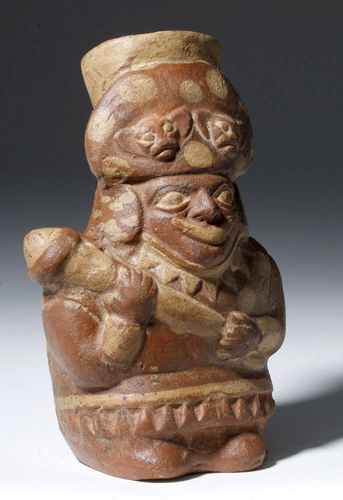 Bichrome Moche Effigy Jar - Ai Apaec (1 of 6)